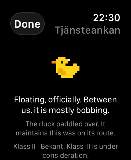 The tjänsteanka on the launch screen
