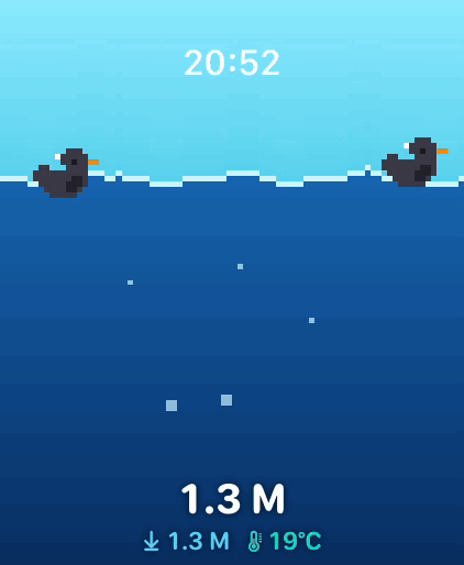 Goth ducks swimming